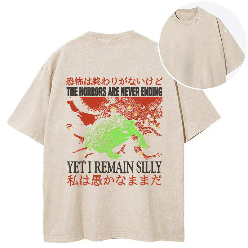 The Horrors are Never Ending Back Washed T-Shirt