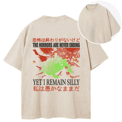 The Horrors are Never Ending Back Washed T-Shirt