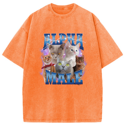 Blue Lightning Alpha Male Washed T-Shirt