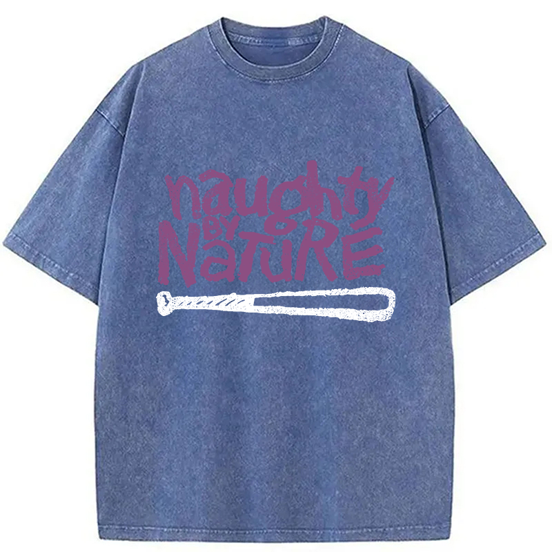 Logo Naughty By Nature Hiphop Washed T-Shirt