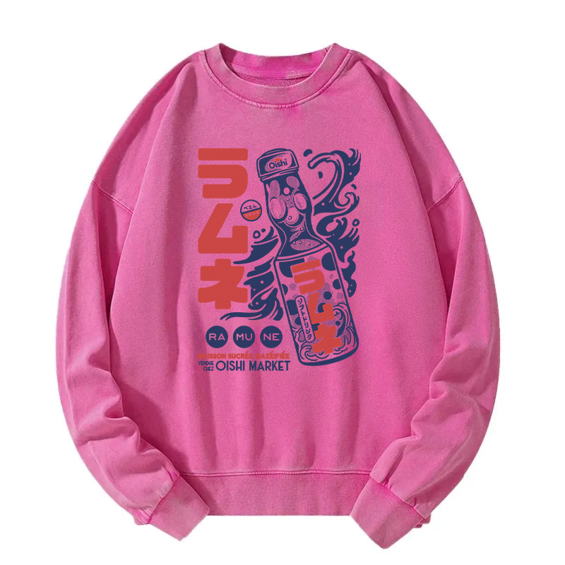 Ramune Print Japanese Washed Sweatshirt