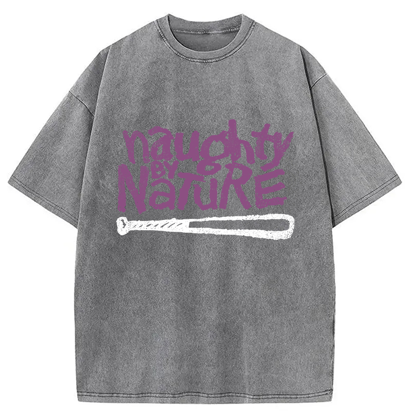 Logo Naughty By Nature Hiphop Washed T-Shirt