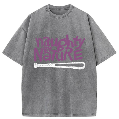 Logo Naughty By Nature Hiphop Washed T-Shirt