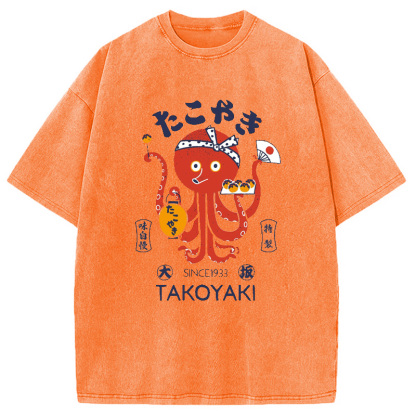 Tokoyaki Octopus Japanese Washed T-Shirt