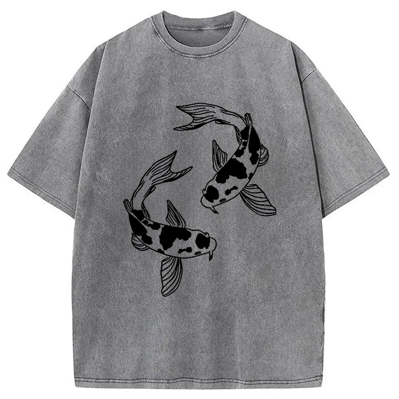 Two Beautiful Koi Washed T-Shirt