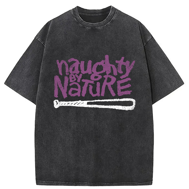 Logo Naughty By Nature Hiphop Washed T-Shirt