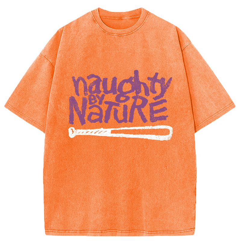 Logo Naughty By Nature Hiphop Washed T-Shirt