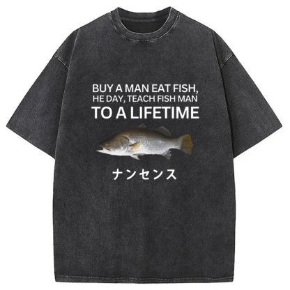 Buy a Man Eat Fish Washed T-Shirt