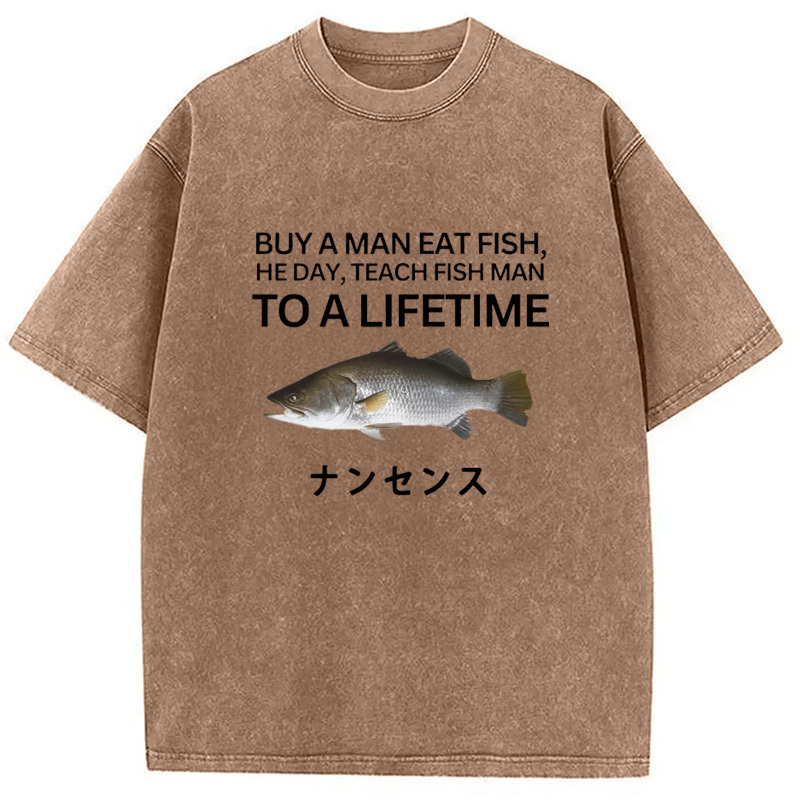 Buy a Man Eat Fish Washed T-Shirt