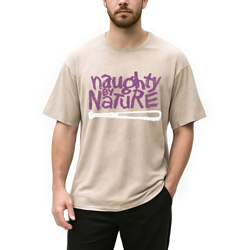 Logo Naughty By Nature Hiphop Washed T-Shirt