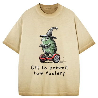 Frog Riding A Balance Scooter Gradient Washed T-Shirt