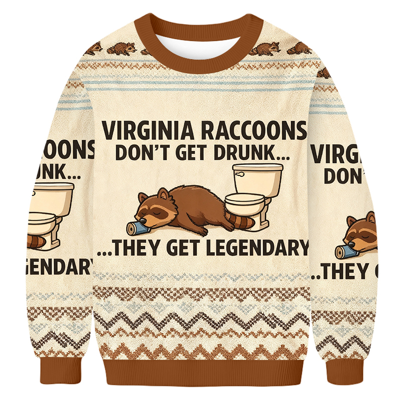 Tokyoviva Virginia Raccoons Don't Get Drunk They Get Legendary Ugly Sw