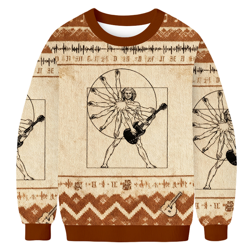 Baddiecat Vitruvian Man Rock Ugly Sweatshirt