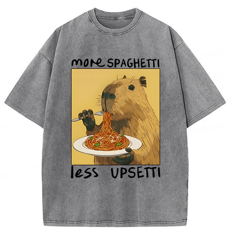 Tokyoviva Capybara Eating Pasta Washed T-shirt