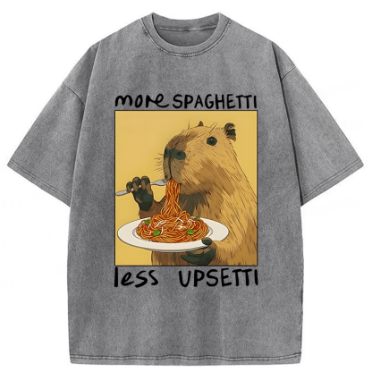 Tokyoviva Capybara Eating Pasta Washed T-shirt