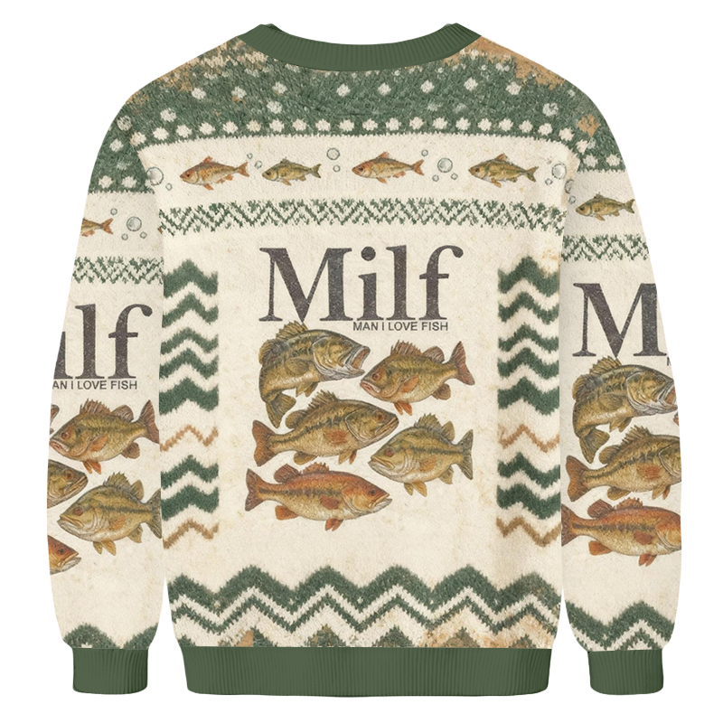 Baddiecat Man I Love Fish Ugly Sweatshirt