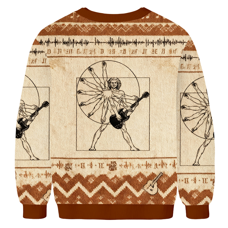 Baddiecat Vitruvian Man Rock Ugly Sweatshirt