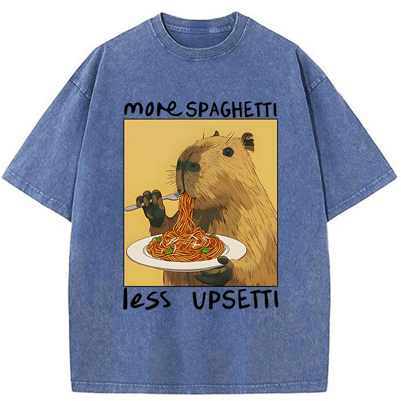 Tokyoviva Capybara Eating Pasta Washed T-shirt