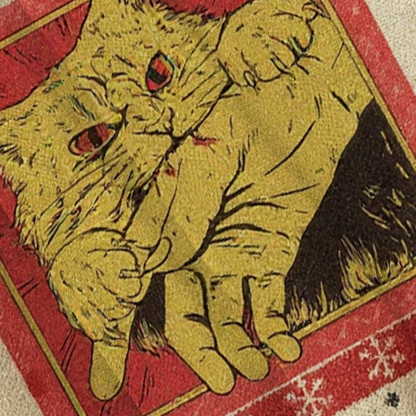 Baddiecat Biting Cat Christmas Ugly Sweatshirt