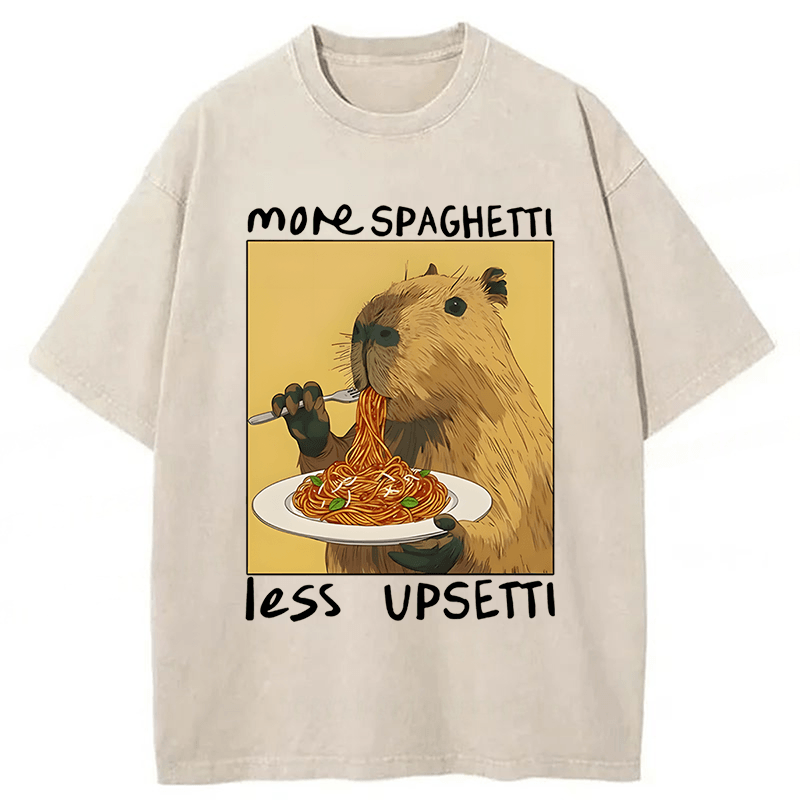 Tokyoviva Capybara Eating Pasta Washed T-shirt