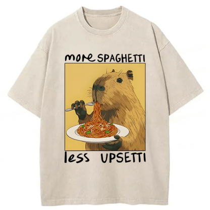 Tokyoviva Capybara Eating Pasta Washed T-shirt