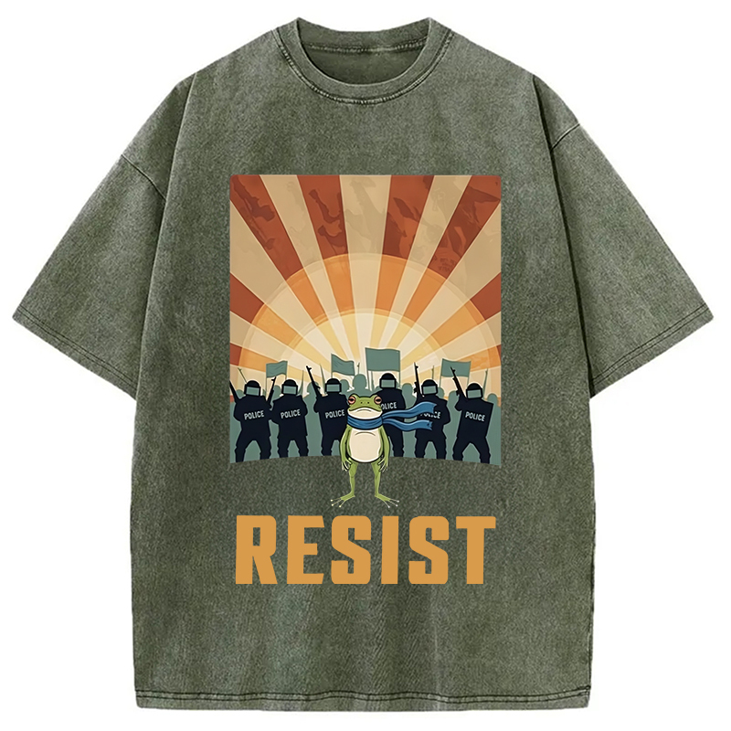 Portland Frog Protest Washed T-Shirt