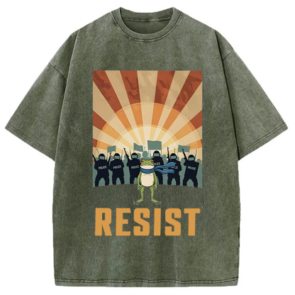 Portland Frog Protest Washed T-Shirt