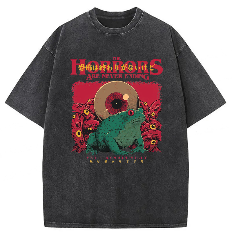 Tokyoviva Japanese Horrors Are Never Ending Frog Washed T-shirt