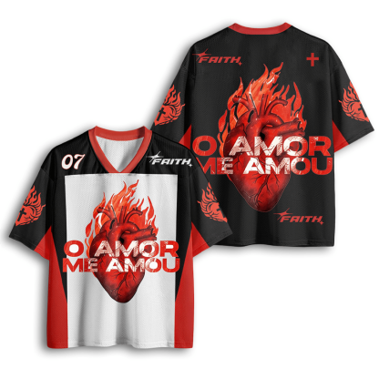 Baddiecat Sacred Heart Christian Faith Mesh Jersey