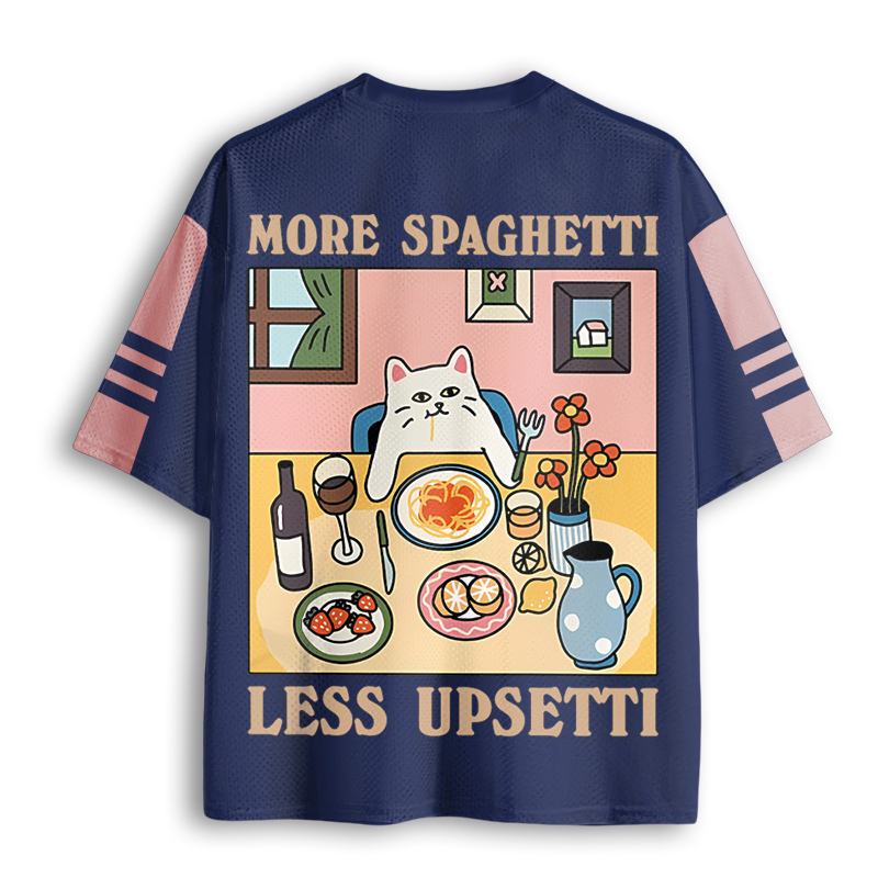 Baddiecat More Spaghetti Less Upsetti Cat Mesh Jersey