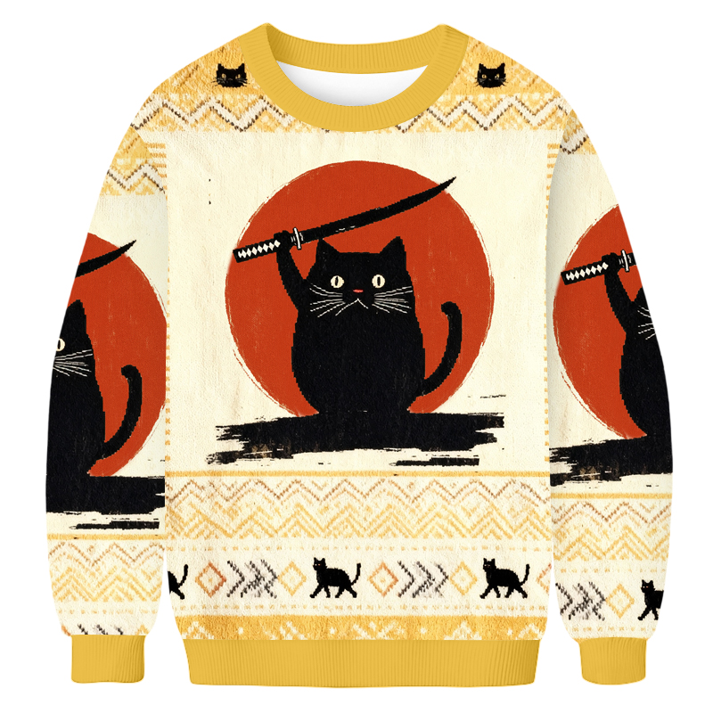 Baddiecat Japanese Cat Ugly Sweatshirt
