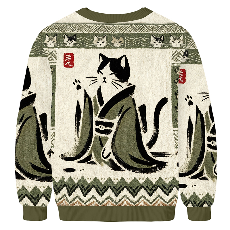 Baddiecat Japanese Black Cat Ugly Sweatshirt