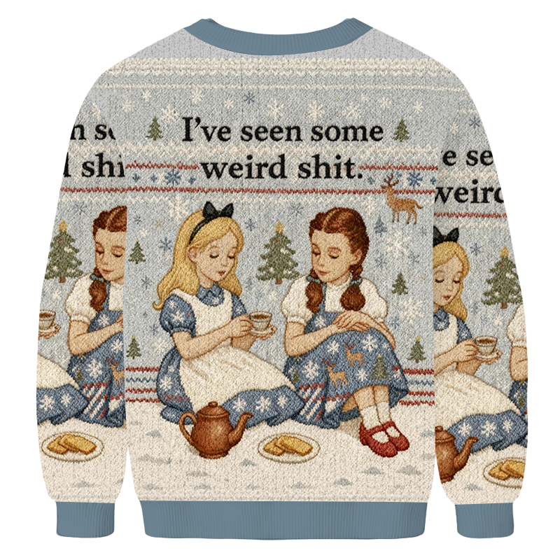 Baddiecat Weird Stuff Girls Christmas Ugly Sweatshirt
