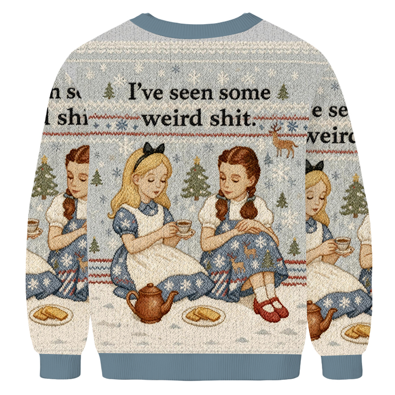 Baddiecat Weird Stuff Girls Christmas Ugly Sweatshirt