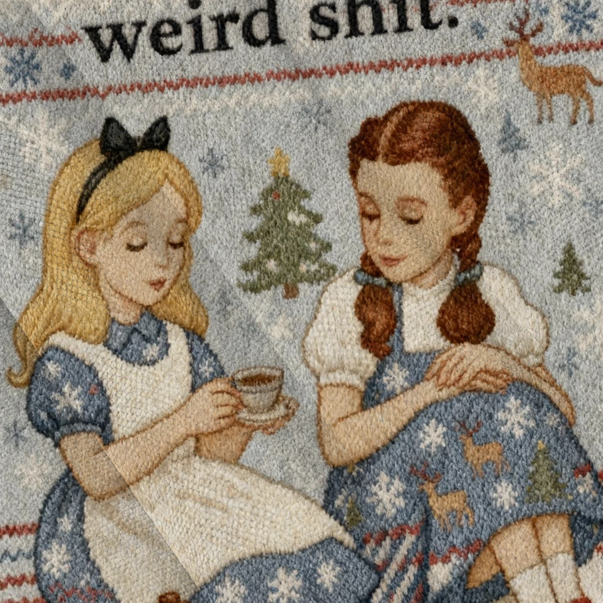 Baddiecat Weird Stuff Girls Christmas Ugly Sweatshirt