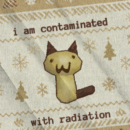 Baddiecat I Am Contaminated With Radiation Cat Christmas Ugly Sweatshirt