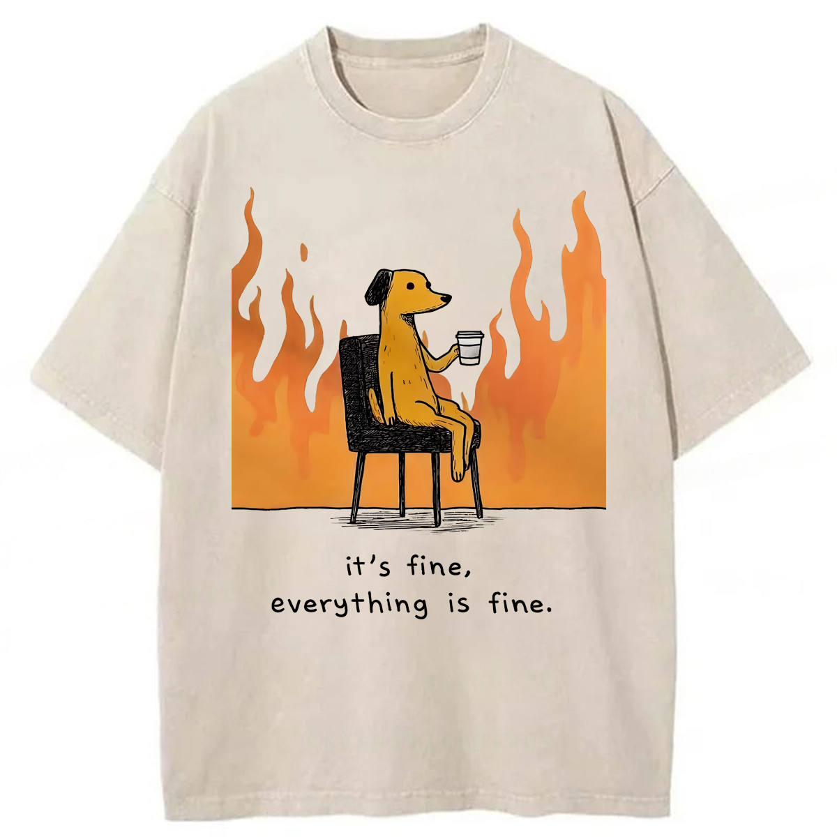 Tokyoviva It’s Fine Everything Is Fine Washed T-shirt