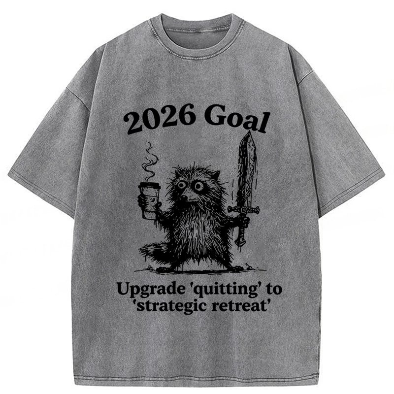 Tokyoviva Raccoon 2026's Goals Washed T-shirt