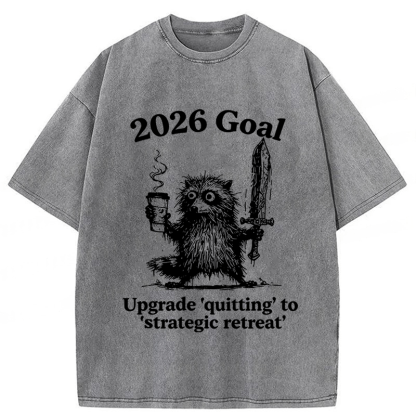 Tokyoviva Raccoon 2026's Goals Washed T-shirt