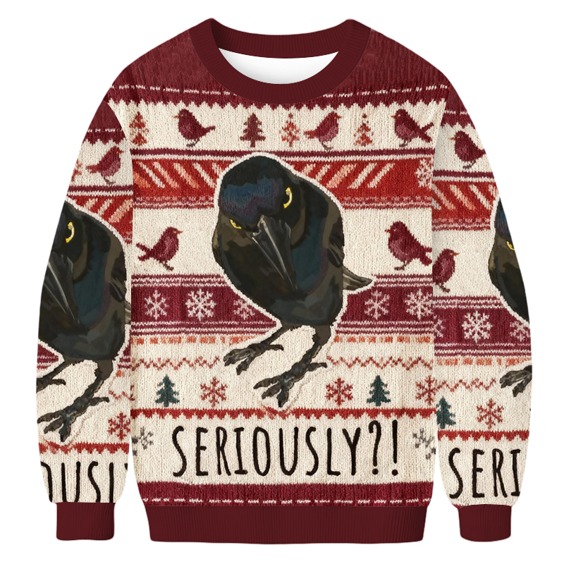 Tokyoviva Raven's Question Christmas Ugly Sweatshirt