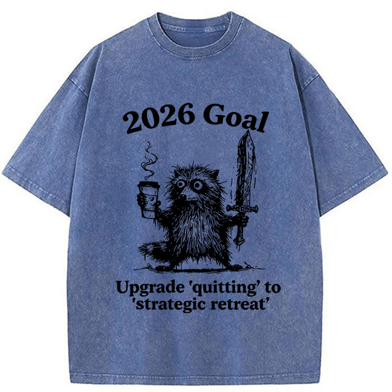 Tokyoviva Raccoon 2026's Goals Washed T-shirt