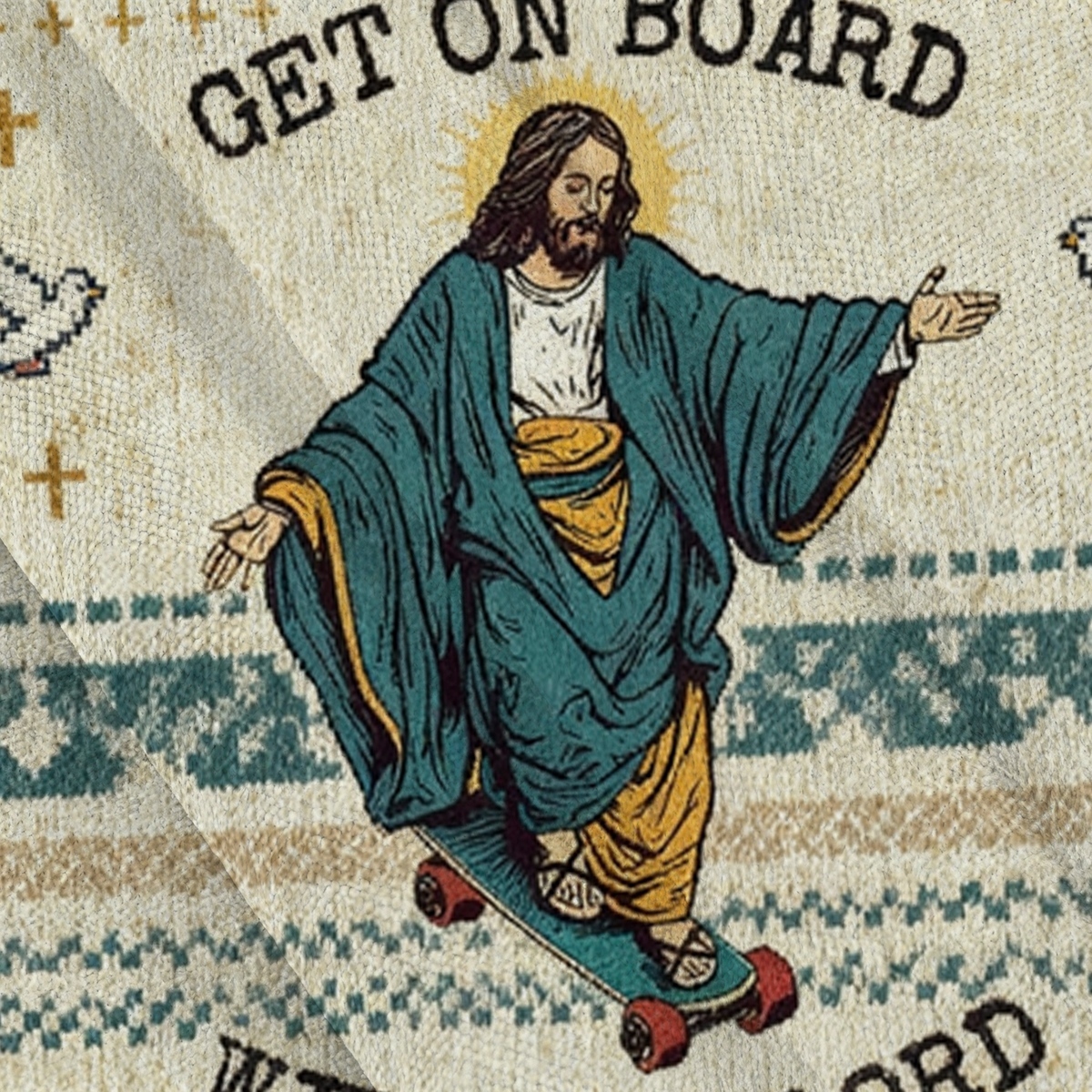 Baddiecat Jesus Get On Board With The Lord Ugly Sweatshirt