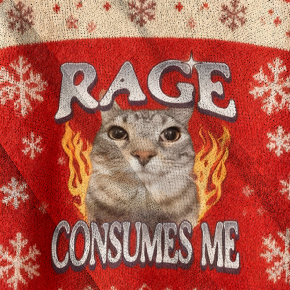 Baddiecat Rage Consumes Me Christmas Ugly Sweatshirt
