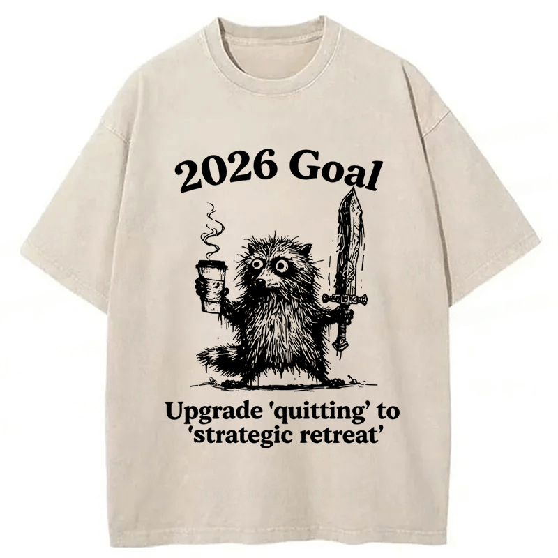 Tokyoviva Raccoon 2026's Goals Washed T-shirt