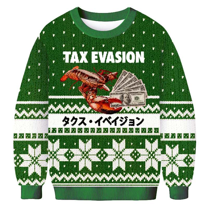 Baddiecat Tax Evasion Christmas Ugly Sweatshirt