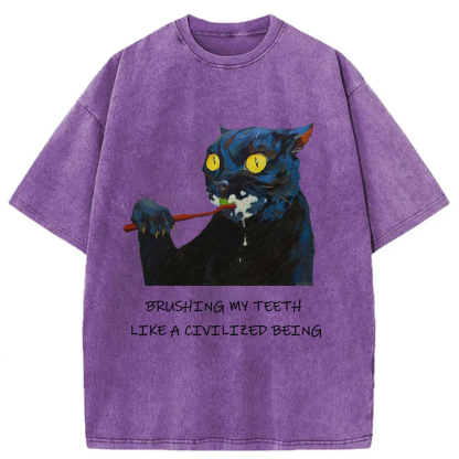 Tokyoviva The Pretender Cat Washed T-shirt