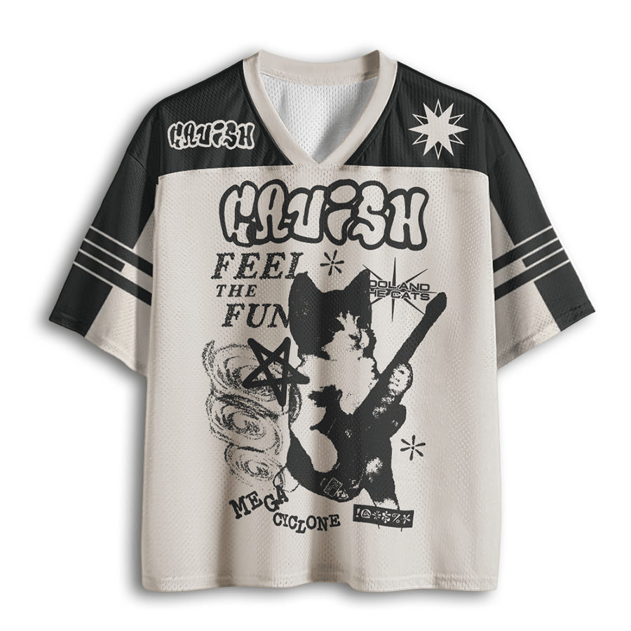 Baddiecat Rock Cat Vintage Mesh Jersey