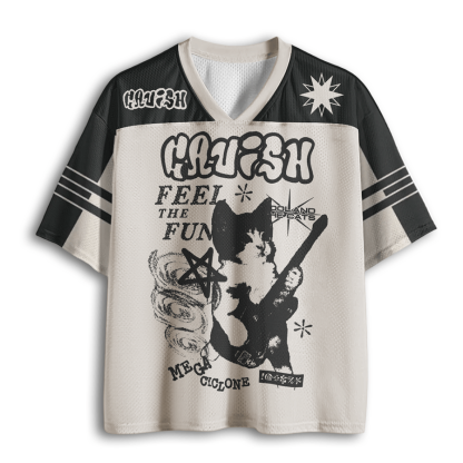 Baddiecat Rock Cat Vintage Mesh Jersey