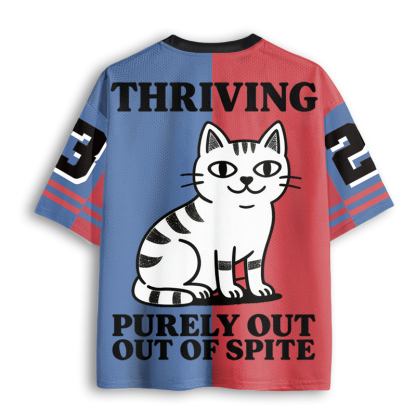 Baddiecat Cat Thriving Purely Out Of Spite Mesh Jersey