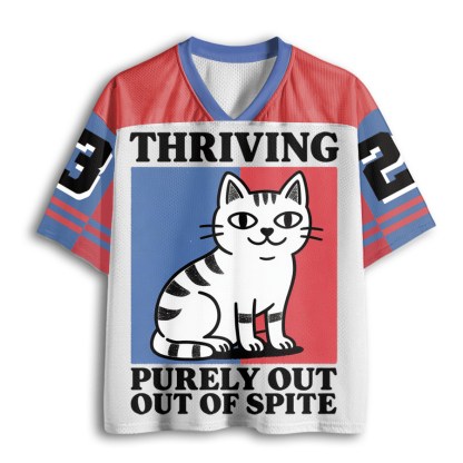 Baddiecat Cat Thriving Purely Out Of Spite Mesh Jersey